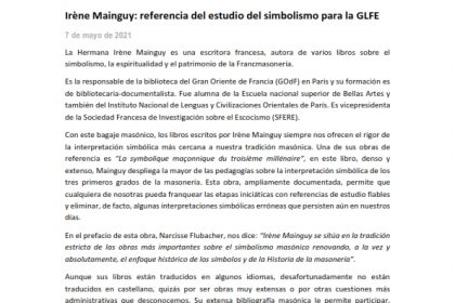 Irène Mainguy: referencia del estudio del simbolismo para la GLFE
