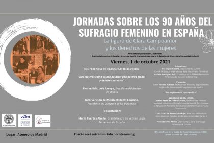 Jornadas sobre los 90 años del Sufragio Femenino en España
