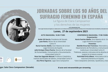 JORNADAS SOBRE LOS 90 AÑOS DEL SUFRAGIO FEMENINO EN ESPAÑA (27 de septiembre 2021)
