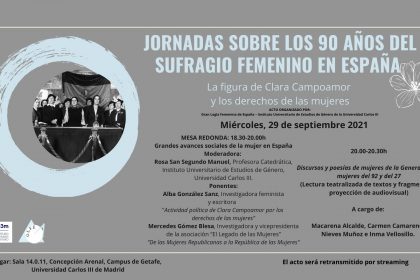 JORNADAS SOBRE LOS 90 AÑOS DEL SUFRAGIO FEMENINO EN ESPAÑA (29 de septiembre de 2021)